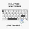 Ajazz AK820 Monochrome V2 Keyboard Mechanical Gaming 75% Gasket Mount Volume Knob Hot-Swap 5 pin
