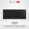 Ajazz AK820 Monochrome V2 75% Mechanical Keyboard Gaming Hotswappable With Gasket Mount