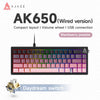 Ajazz AK650 Wired RGB 65% Layout Gasket Mount Knob Hotswap Mechanical Keyboard