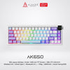 Ajazz AK650 Mechanical Keyboard Three Mode RGB with 0.85-inch TFT Color Screen and Knob Volume